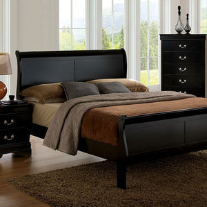Louis Philippe II Transitional Twin Bed (Black)