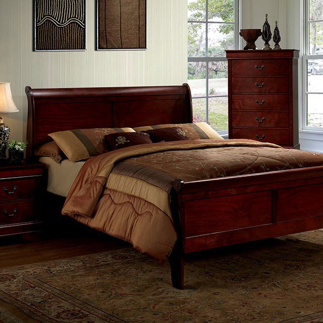 Louis Philippe II Transitional King Bed (Cherry)