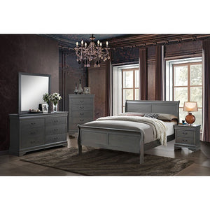 Louis Philippe II Transitional Queen Bed (Grey)