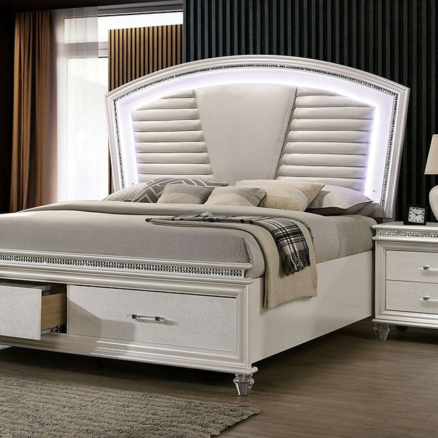 Maddie Contemporary Bed (White)