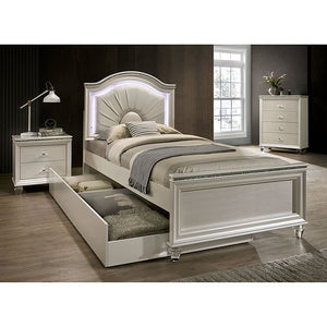 Allie Contemporary Bed (White)