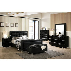 Menkar Contemporary Bed (Black)