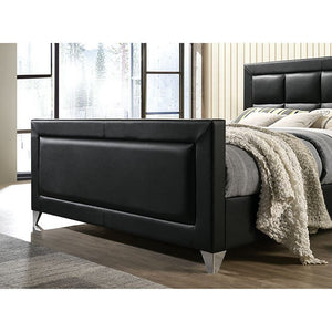 Menkar Contemporary Bed (Black)