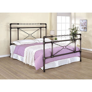 Anastasia Comtemporary Bed (Brushed Silver)