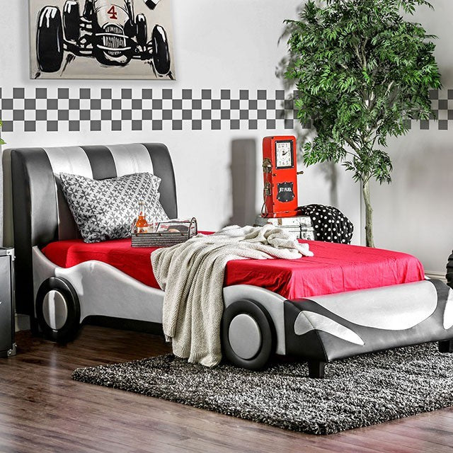 Super Racer Youth Bed (Silver/Black)