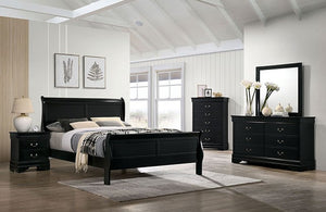 Louis Philippe Transitional Bed (Black)