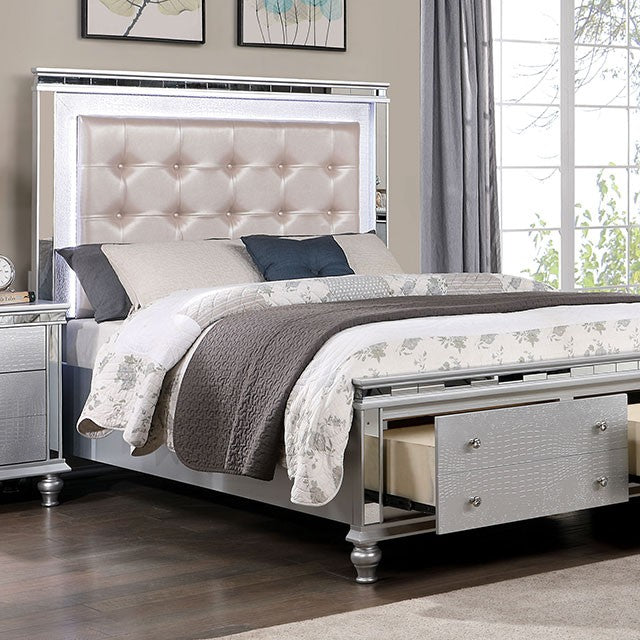 Bellinzona Contemporary Bed (Silver)