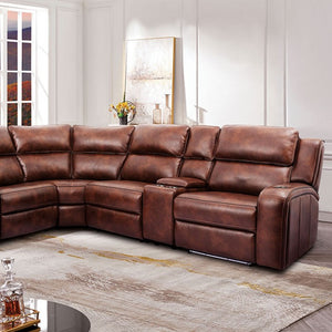 Callie Power Sectional (Brown)