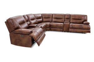 Louella Transitional Power Sectional (Brown)