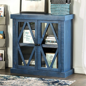 Ledia Rustic-style Cabinet (Denim Blue)