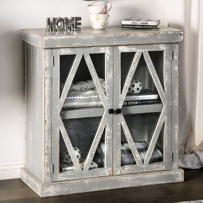 Ledia Rustic-style Cabinet (Weathered Grey)