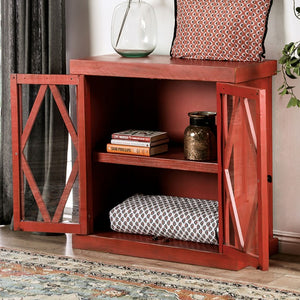 Ledia Rustic-style Cabinet (Farmhouse Red)