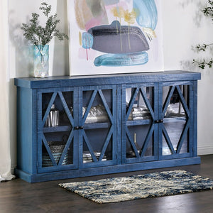 Melia Rustic-style Cabinet (Denim Blue)