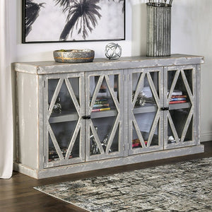 Melia Rustic-style Cabinet (Weathered Grey)