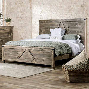 Woodburn Rustic Bed (Ash Brown)