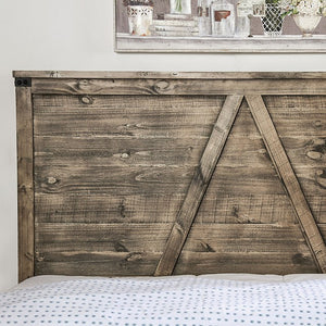 Woodburn Rustic Bed (Ash Brown)