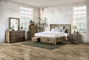 Oakridge Rustic-style Bed (Ash Brown)