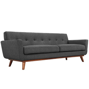 Nancy Upholstered Fabric Sofa in Gray
