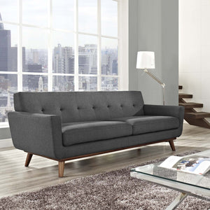 Nancy Upholstered Fabric Sofa in Gray