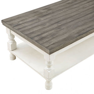 Calandra Living Room Table Collection (Antique White/Grey)
