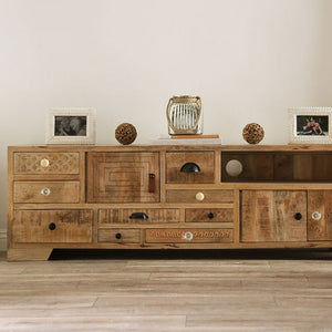 Blanchefleur Rustic-style TV Stand (Light Natural)