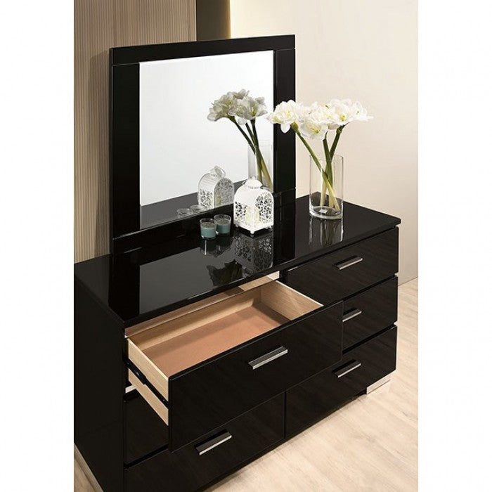 Carlie Contemporary Dresser (Black) Fully Furnished Carlie Contemporary Dresser (Black) Fully Furnished