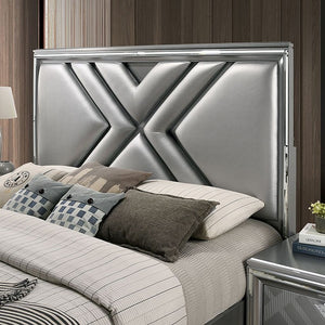 Emmeline Contemporary Bed (Silver)