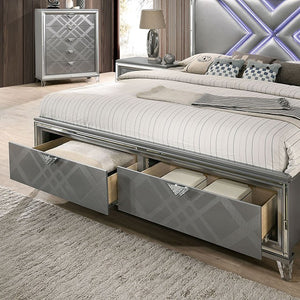 Emmeline Contemporary Bed (Silver)