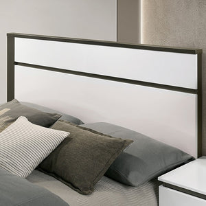 Birsfelden Contemporary Bed (White/Grey)