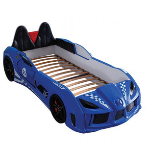 Trackster Racecar Bed with LED Lights (Blue)