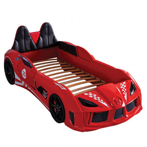 Trackster Racecar Bed with LED Lights (Red)