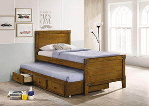 Granger Twin Captains Platform Bed With Trundle (Rustic Honey)