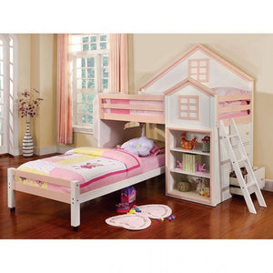 Citadel Contemporary House-designed Bed (Pink/White)