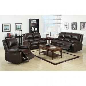Oxford Living Room Reclining Set (Brown)