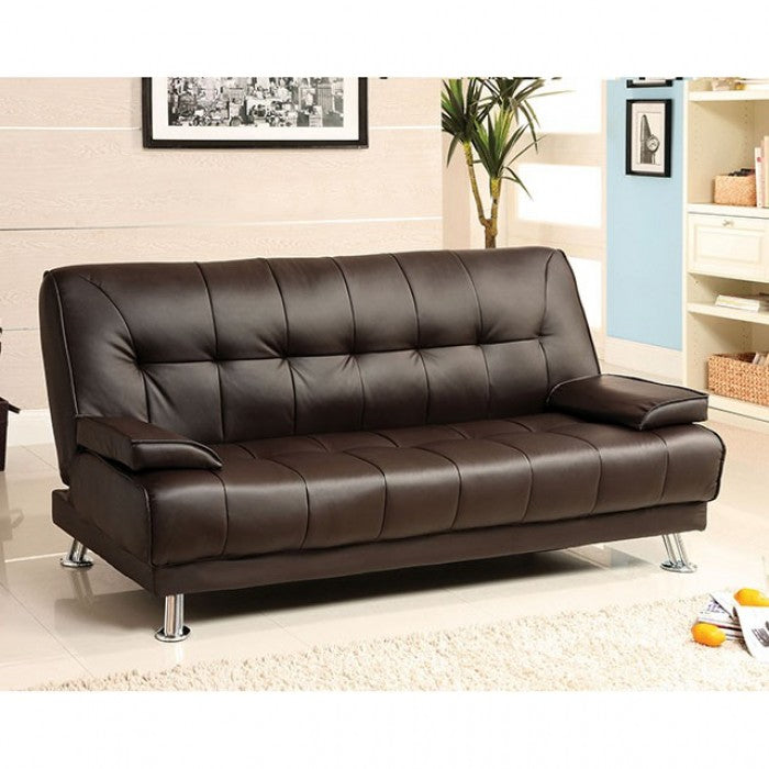 Beaumont Futon Sofa Bed (Dark Brown) – Fully Furnished