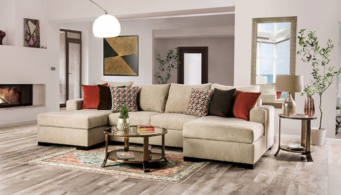 Jayla Beige U Shaped Sectional