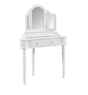 Kasey Corner Vanity Set (White)