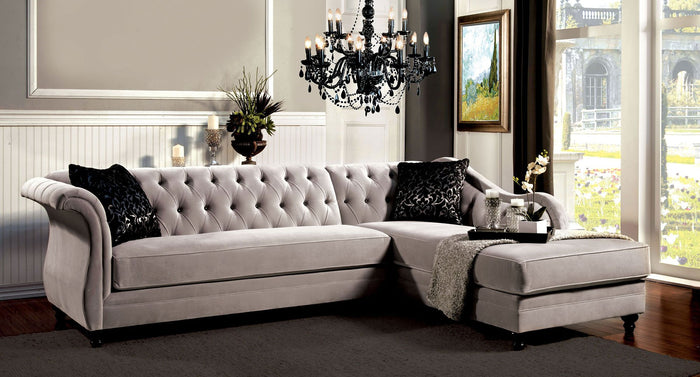 Rotterdam Grey Tufted Sectional
