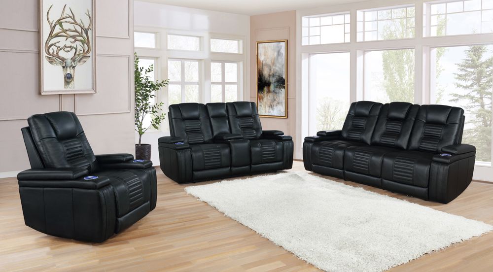 René ブラック　ジレ　38size Zane Living Room Collection (Black) – Fully Furnished