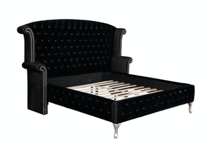 Alzire Bedroom Collection in Black Velvet