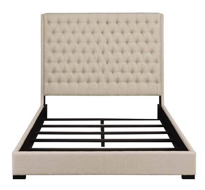Camille Upholstered Bed in Cream