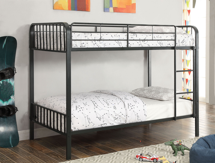 Clement Twin Bunk Bed (Black)