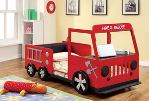 Rescuer Twin Fire Truck Bed Red/Black)