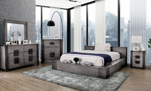 Janeiro Rustic Bed (Grey)