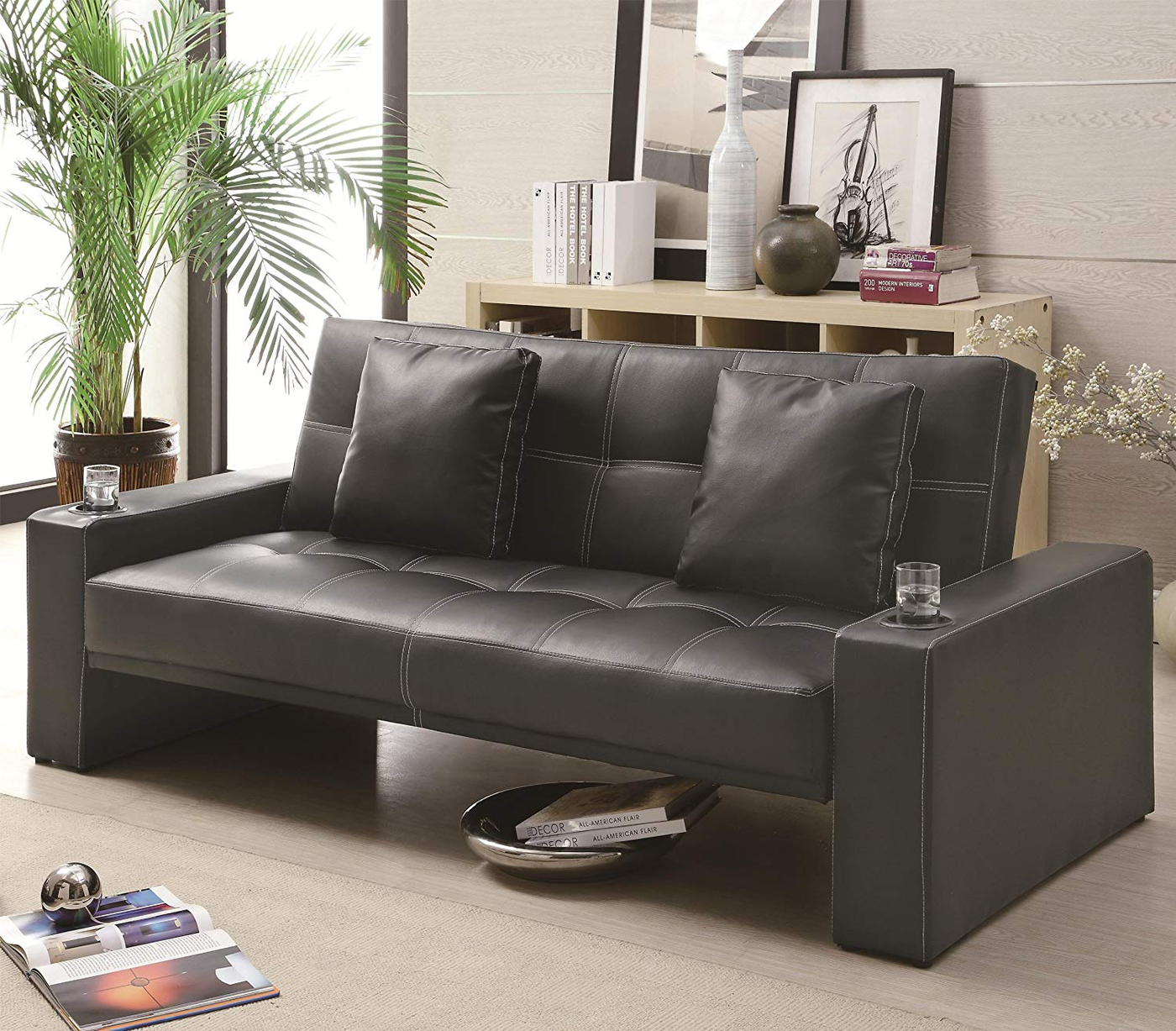 Spears Sofa Bed With Cup Holders In