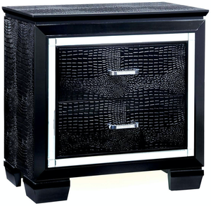 Bellanova Black Crocodile Embossed with Built in LED Lights Bedroom Collection