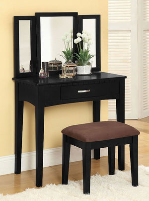 Potterville Vanity With Stool (Black)