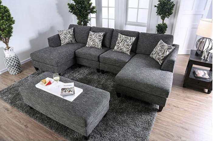 Chenille sectional sofa with chaise deals