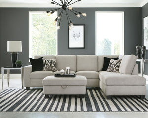 Whitson Cushion Back Upholstered Sectional in Grey