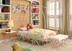 Enchant Canopy Bed (White/Pink)